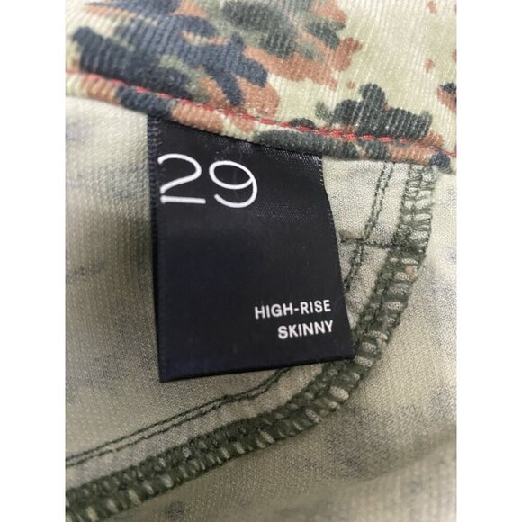 Anthropology Pilcro High Rise Skinny Button Fly Camo Pinwale Cord Pants Size 29 - Picture 9 of 10